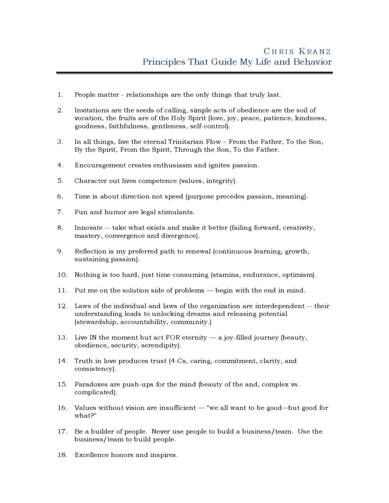 thumbnail of Principles that guide my life